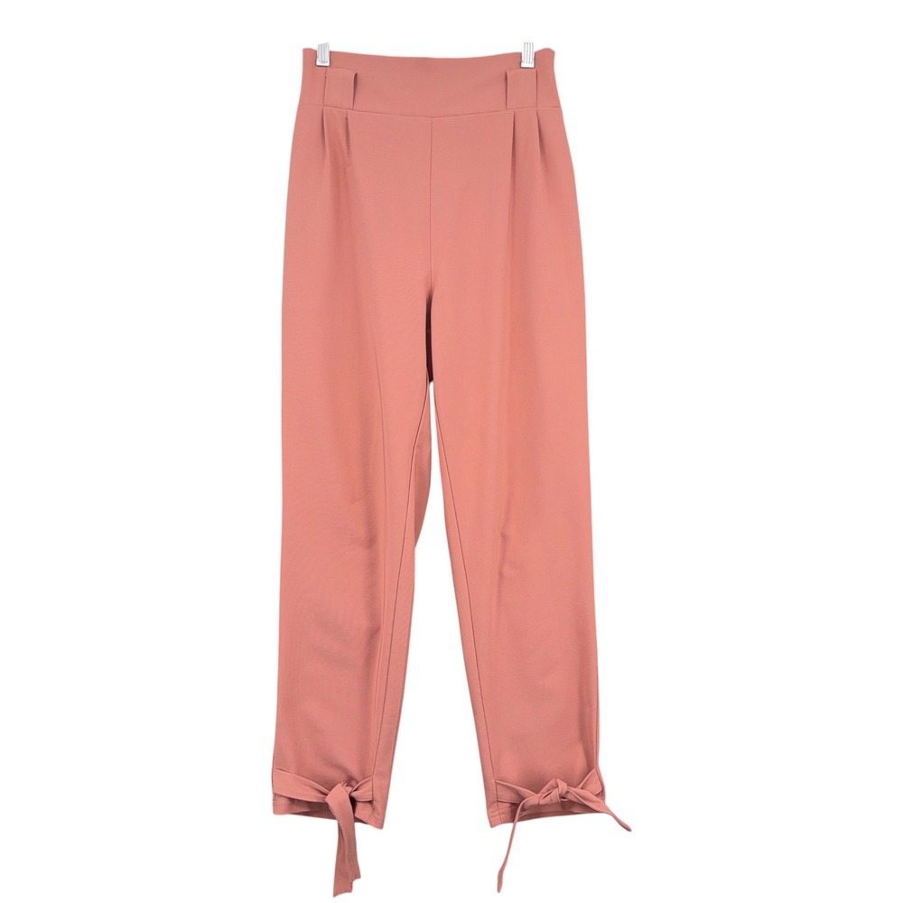 Grace Karin Tapered Pants Women S Polyester Spandex Pink Tie Ankle High Waist